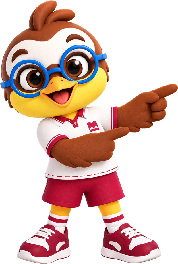 Bem, o mascote bem-te-vi do Centro Educacional Maanaim